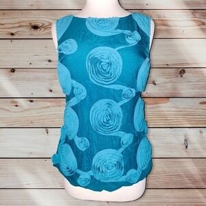 FP2 Anthropologie Baraschi blouse tank top rose Blue Green small women's